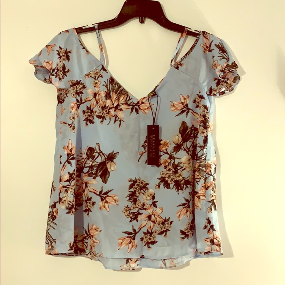 Baby blue Floral blouse